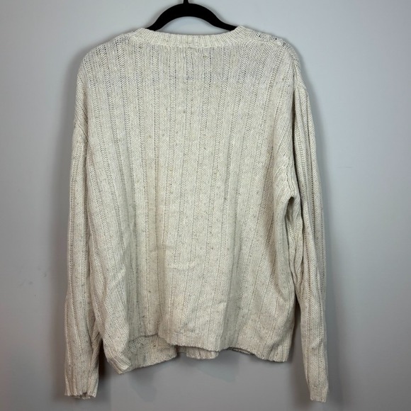 VTG True Mark Womens Beige Cable Knit Fishermans Cotton Wool Sweater Large 90's - Picture 7 of 10
